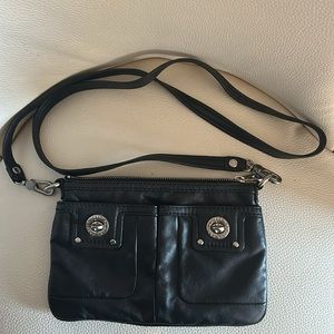 Marc By Marc Jacobs Totally Turnlock Percy Black Leather Cross Body Bag Purse